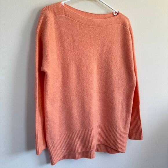 Anthropologie Wool Blend Boat Neck Sweater Peach Pink Size XS Oversized - Picture 8 of 12